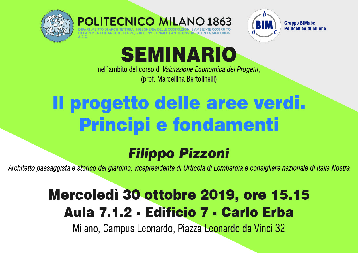 SEMINARIO Il progetto delle aree verdi